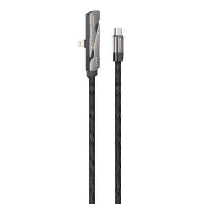 Yesido CA208 USB Type-C to Lightning Fast Charging Data Cable with Foldable Stand, Built-in smart chip,27W PD Fast Charge, 3A Output High-Speed Data Transfer 1.2M Braided Cable
