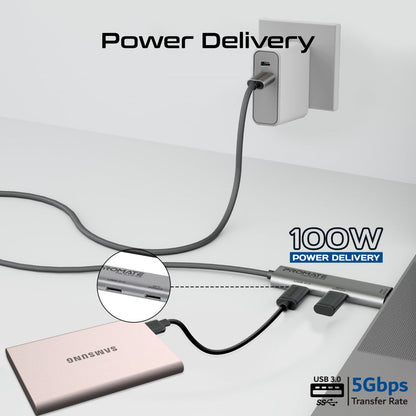 Promate 100W Power Delivery Dual USB-C Port Data and Charge Cable