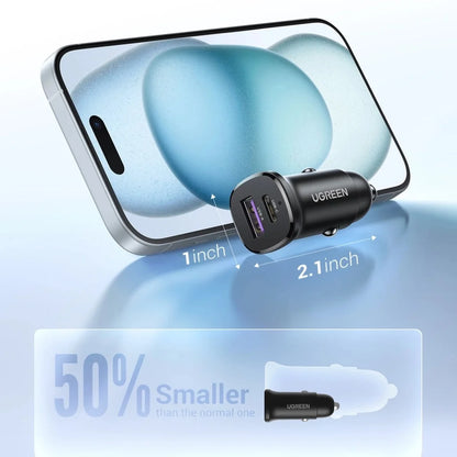 Ugreen Car Charger USB-C USB-A 30W - 25845