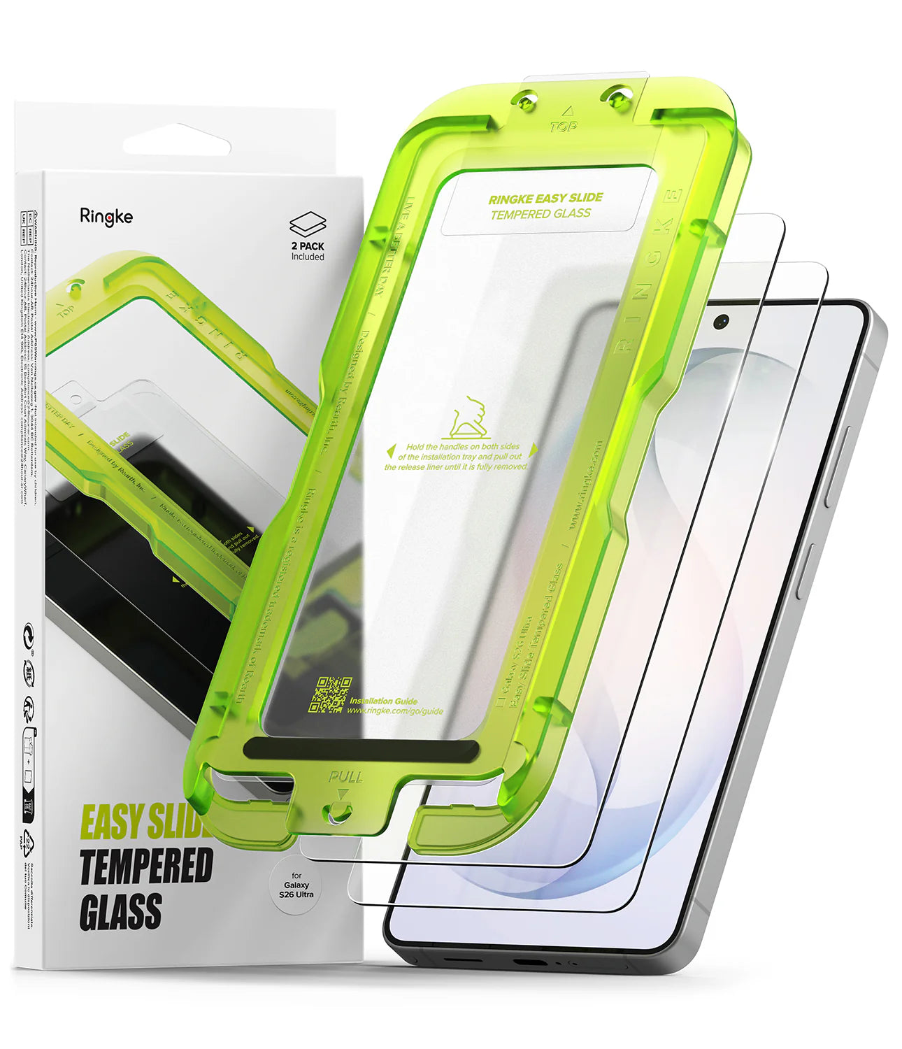 Ringke Galaxy S26 Ultra Screen Protector - Easy Slide Tempered Glass