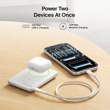 Belkin Slim Magnetic Power Bank 5K with Qi2 with Kickstand