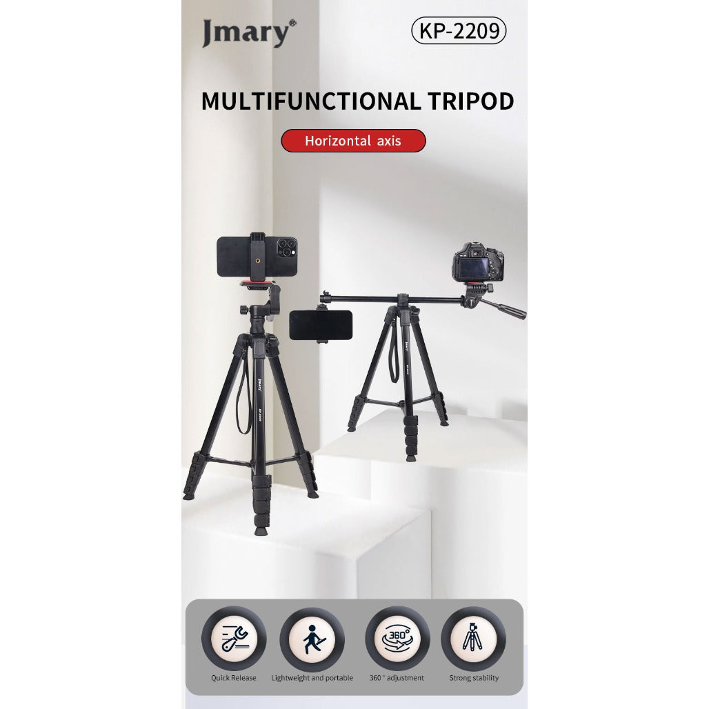 Jmary KP-2209 1.7M Horizontal Axis Tripod for Camera & Mobile - 20 Pieces