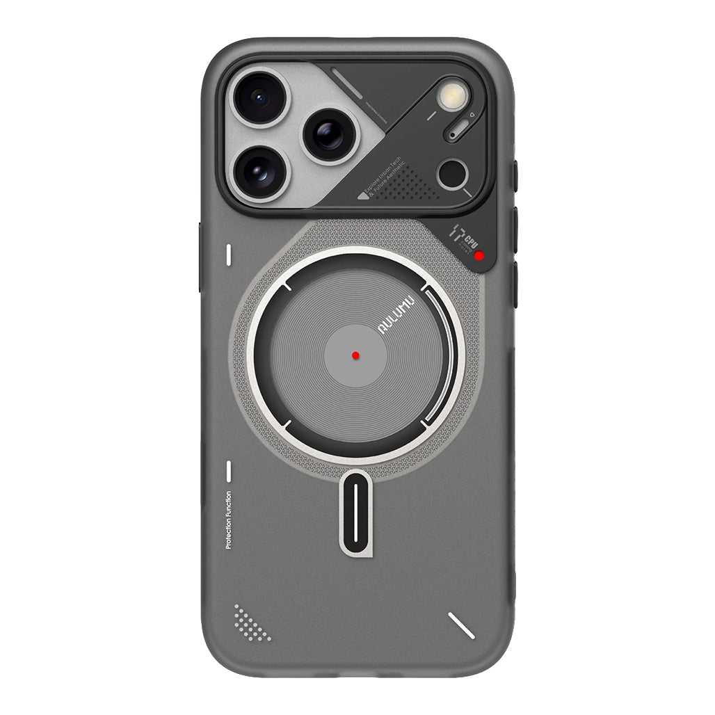 Aulumu A17 Frosted Case for iPhone 17 Pro / 17 Pro Max - Translucent Gray | Subtle Glow-in-the -Dark | MagSafe