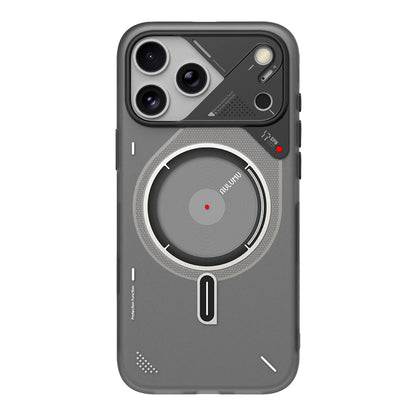 Aulumu A17 Frosted Case for iPhone 17 Pro / 17 Pro Max - Translucent Gray | Subtle Glow-in-the -Dark | MagSafe