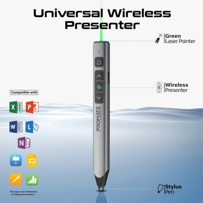 Promate ProPointer-S - Universal Intuitive Wireless Presenter with Stylus Pen