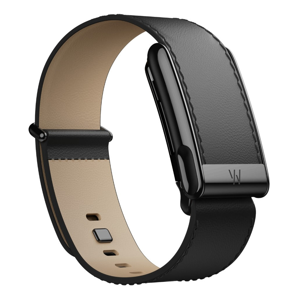 WHOOP MG LeatherLuxe Straight Band - L/XL - Black/Cream with Black
