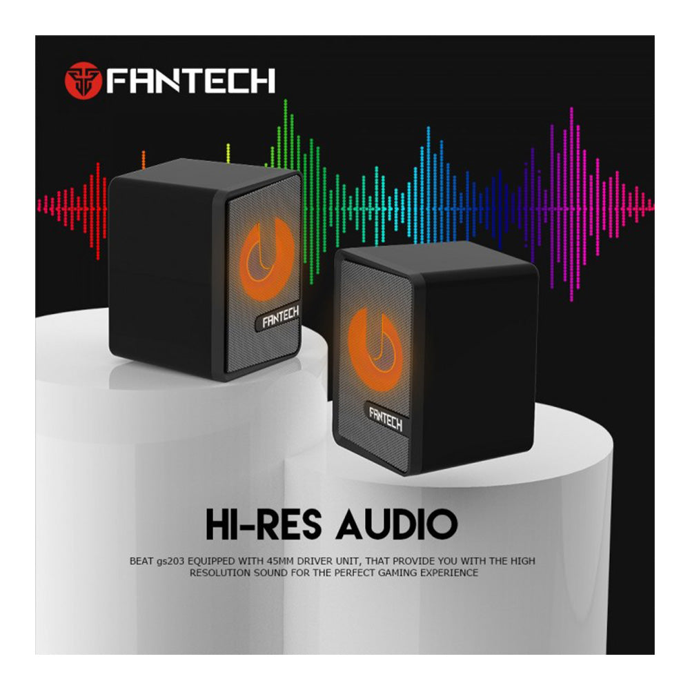 Fantech GS203 BEAT USB RGB Gaming & Music Speaker – Compact Stereo Sound System