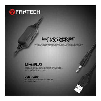 Fantech GS203 BEAT USB RGB Gaming & Music Speaker – Compact Stereo Sound System