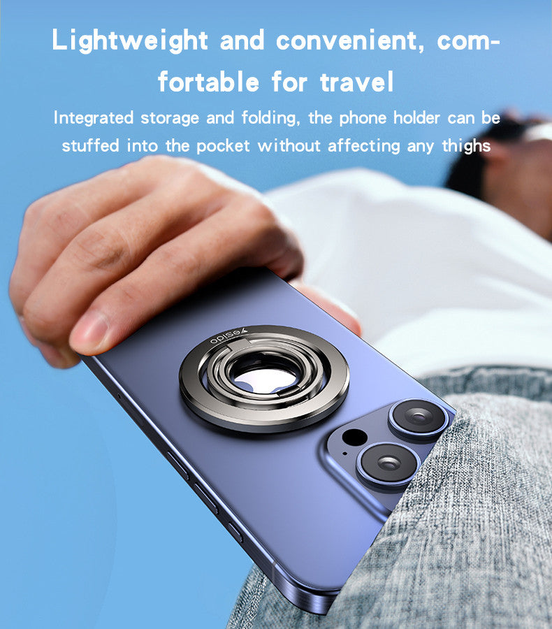 Yesido C206 Zinc Alloy 180 Degree Dlip And Fold Built-in N52 Double Ring Metal Folding Ring Phone Holder