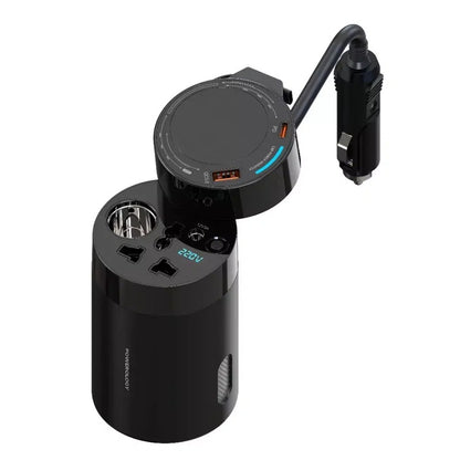 Powerology 200W Universal Car Power Inverter / Multi-Port Charging Hub