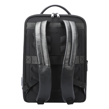 Bopai 15.6" Black Leather Backpack - 61-127881