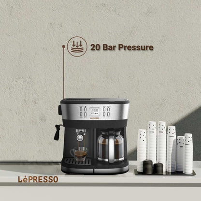LePresso Dual Brew Drip Coffee & Espresso Machine - Black - LPCFFM0002-BK