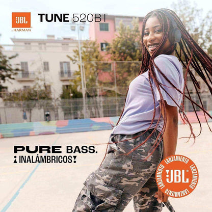JBL Tune 520BT Wireless Pure Bass Sound Headphones Navy Blue - Pixel Zones
