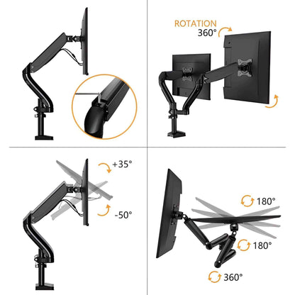 Kaloc DS90-2 Dual Desk Monitor Arm Stand Adjustable Gas Spring Support Max 32" - Pixel Zones