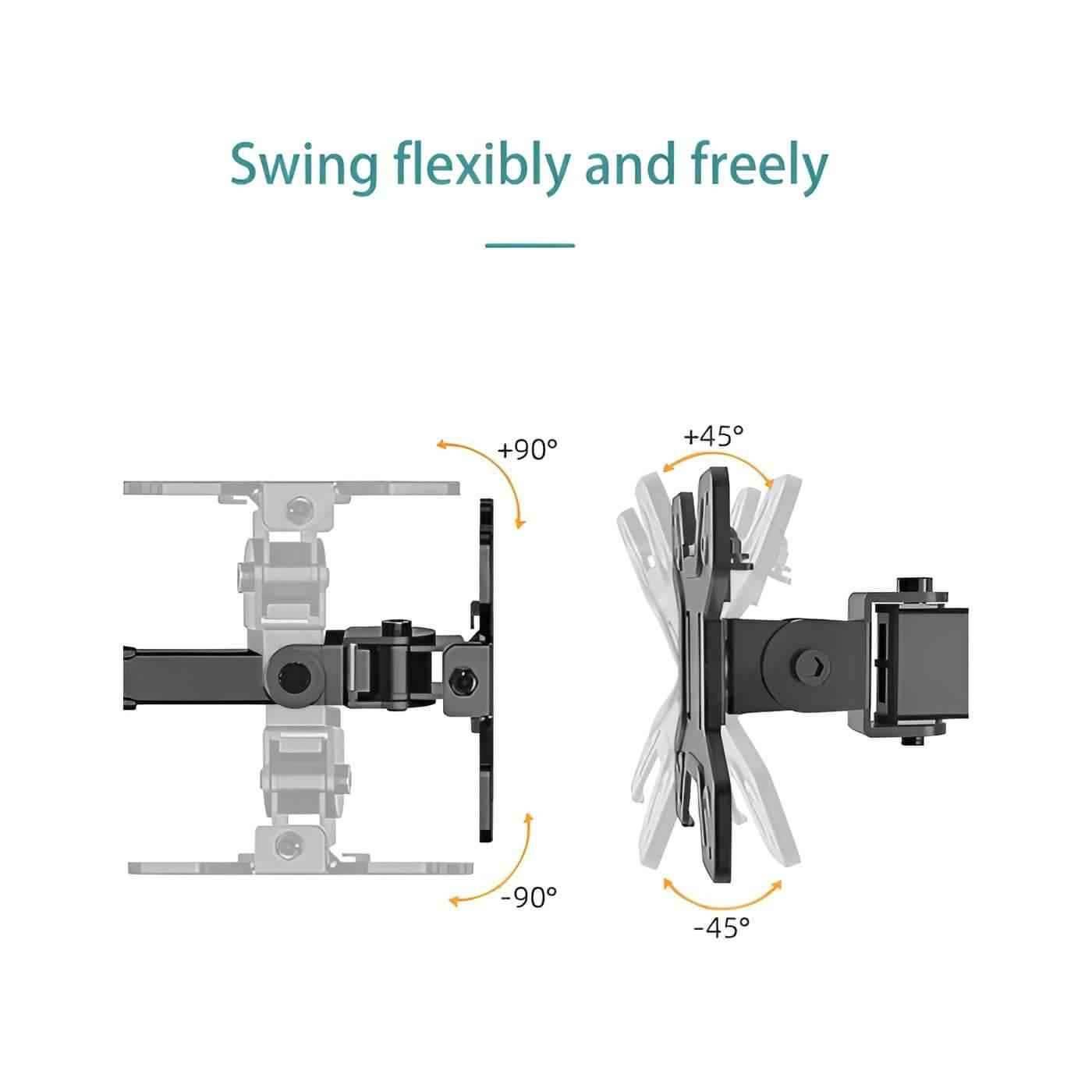 Kaloc DW220-T Dual Monitor Arm Desk Mount Fully Adjustable Stand 17" to 27" - Pixel Zones