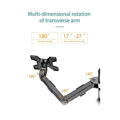 Kaloc KLC-DW240-J 4 Monitor Desk Mount Heavy Duty Fully Adjustable Stand 17" to 27" - Pixel Zones
