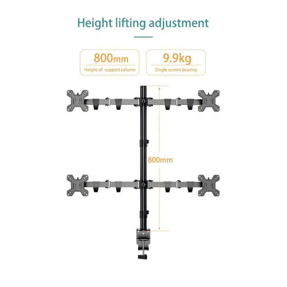 Kaloc KLC-DW240-J 4 Monitor Desk Mount Heavy Duty Fully Adjustable Stand 17" to 27" - Pixel Zones
