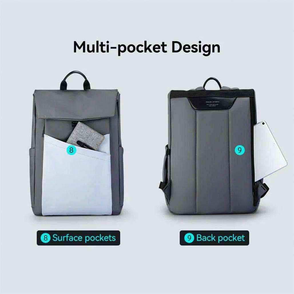 Mark Ryden Urbanity Gray Waterproof Backpack with Spacious Compartments - Pixel Zones