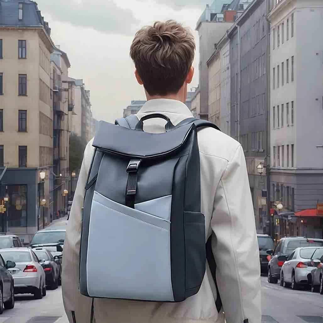 Mark Ryden Urbanity Gray Waterproof Backpack with Spacious Compartments - Pixel Zones