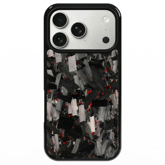Carbonize Big Flake Forged Carbon Fiber Cover Series - Red Carbon Fiber – For iPhone 17 Pro Max / 17 Pro / iPhone Air / 16 Pro Max / 16 Pro / 16 / 15 Pro Max