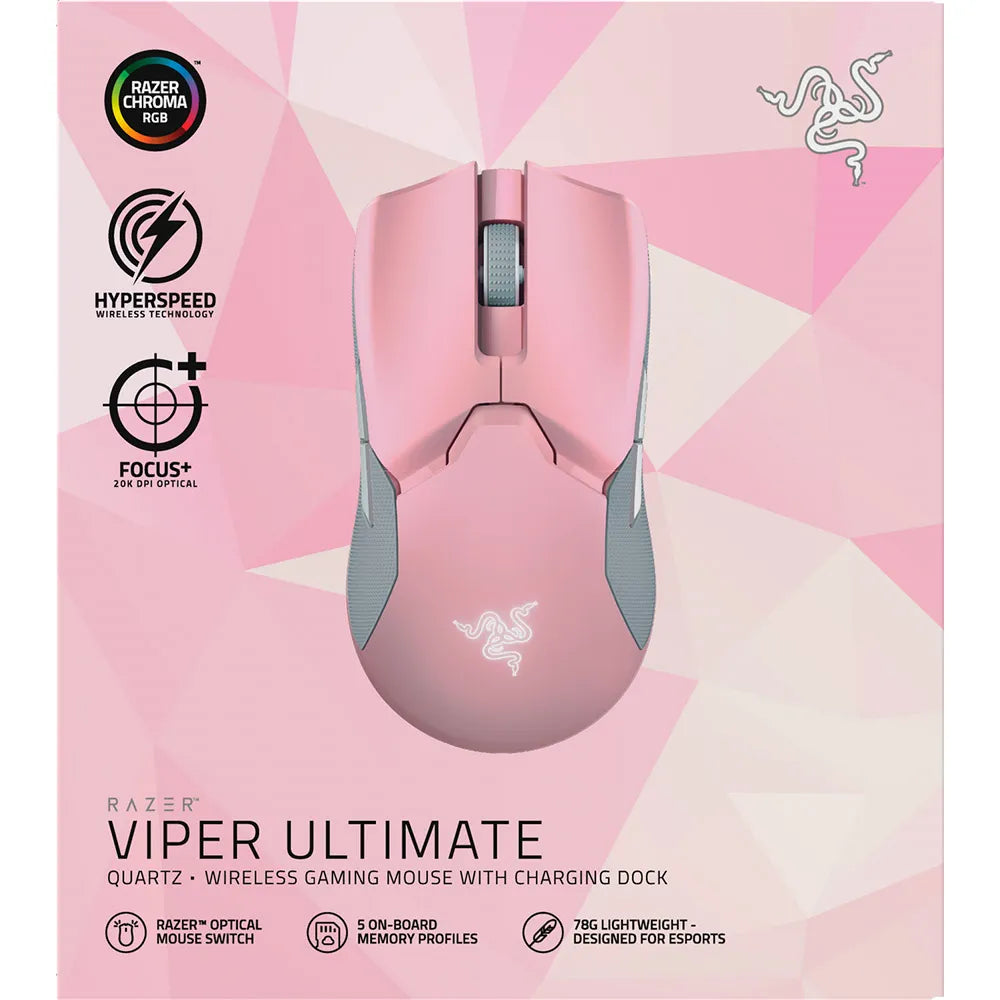 Razer Viper Ultimate & Wired Mouse Dock Quartz - Wireless Gaming Mouse