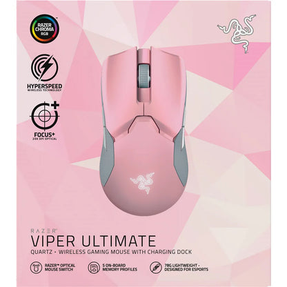 Razer Viper Ultimate & Wired Mouse Dock Quartz - Wireless Gaming Mouse