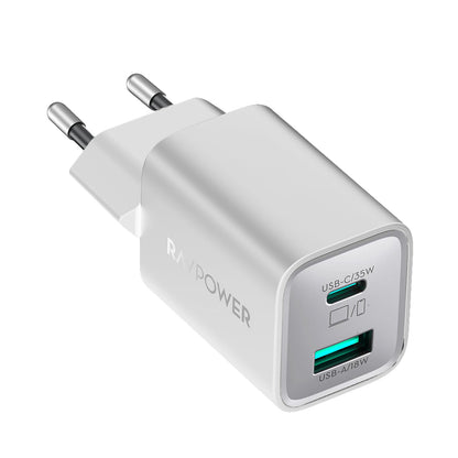 RAVPower 35W Fast Wall Charger EU Plug - White - RP-PC1046