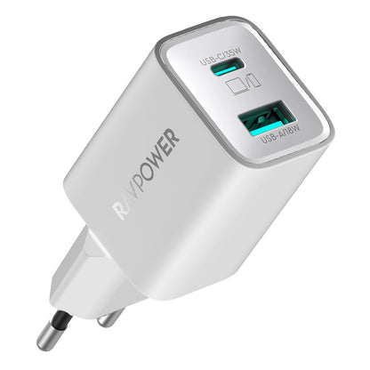 RAVPower 35W Fast Wall Charger EU Plug - White - RP-PC1046