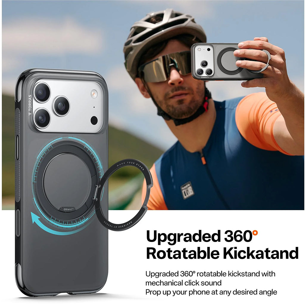 Torras Ostand R O3 Air For iPhone 17 Pro Max - Shadow Black