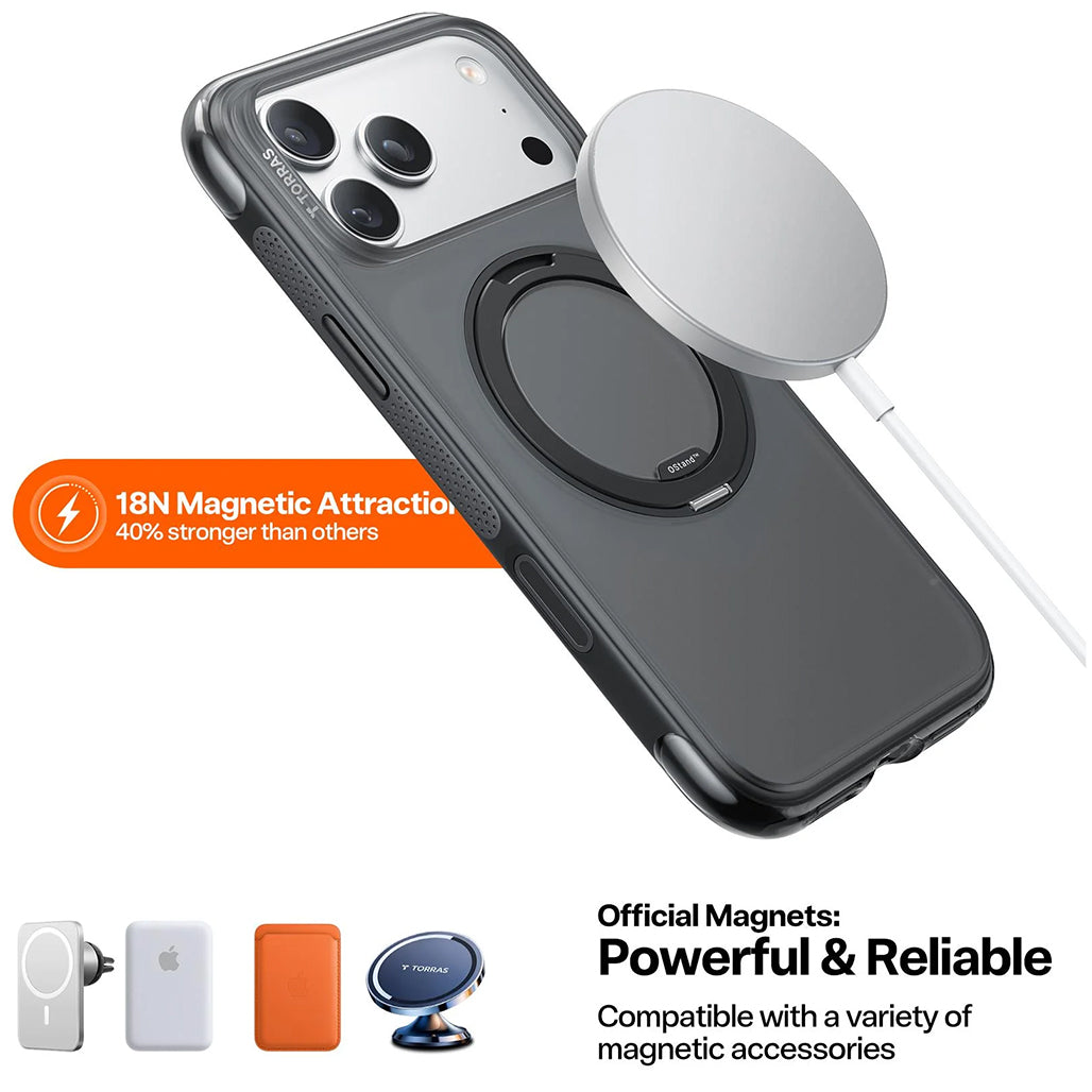 Torras Ostand R O3 Air For iPhone 17 Pro Max - Shadow Black