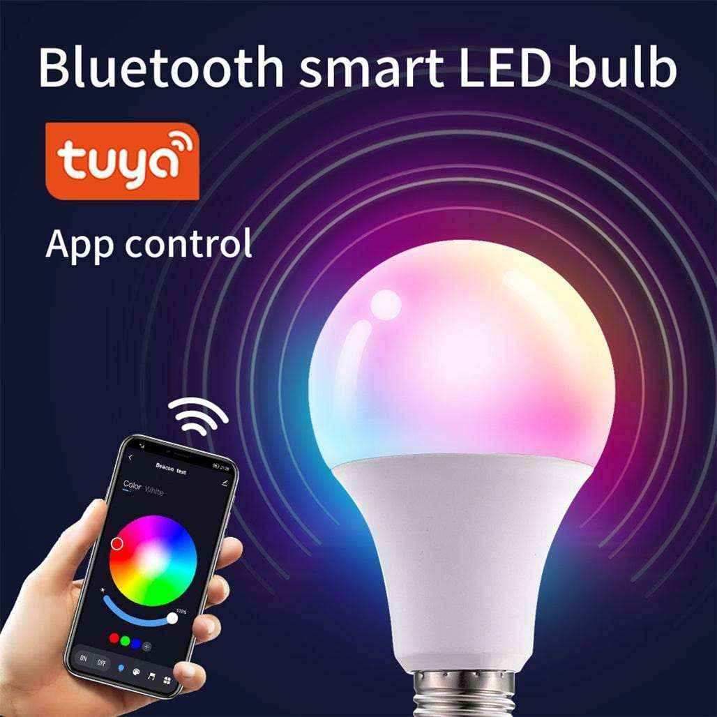 Tuya 9W Smart Light Bulb Bluetooth / Wifi E27 Dimming RGB Ambient Lamp Support Music Rhythm Timing Setting - Pixel Zones