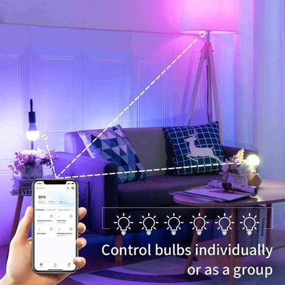 Tuya 9W Smart Light Bulb Bluetooth / Wifi E27 Dimming RGB Ambient Lamp Support Music Rhythm Timing Setting - Pixel Zones