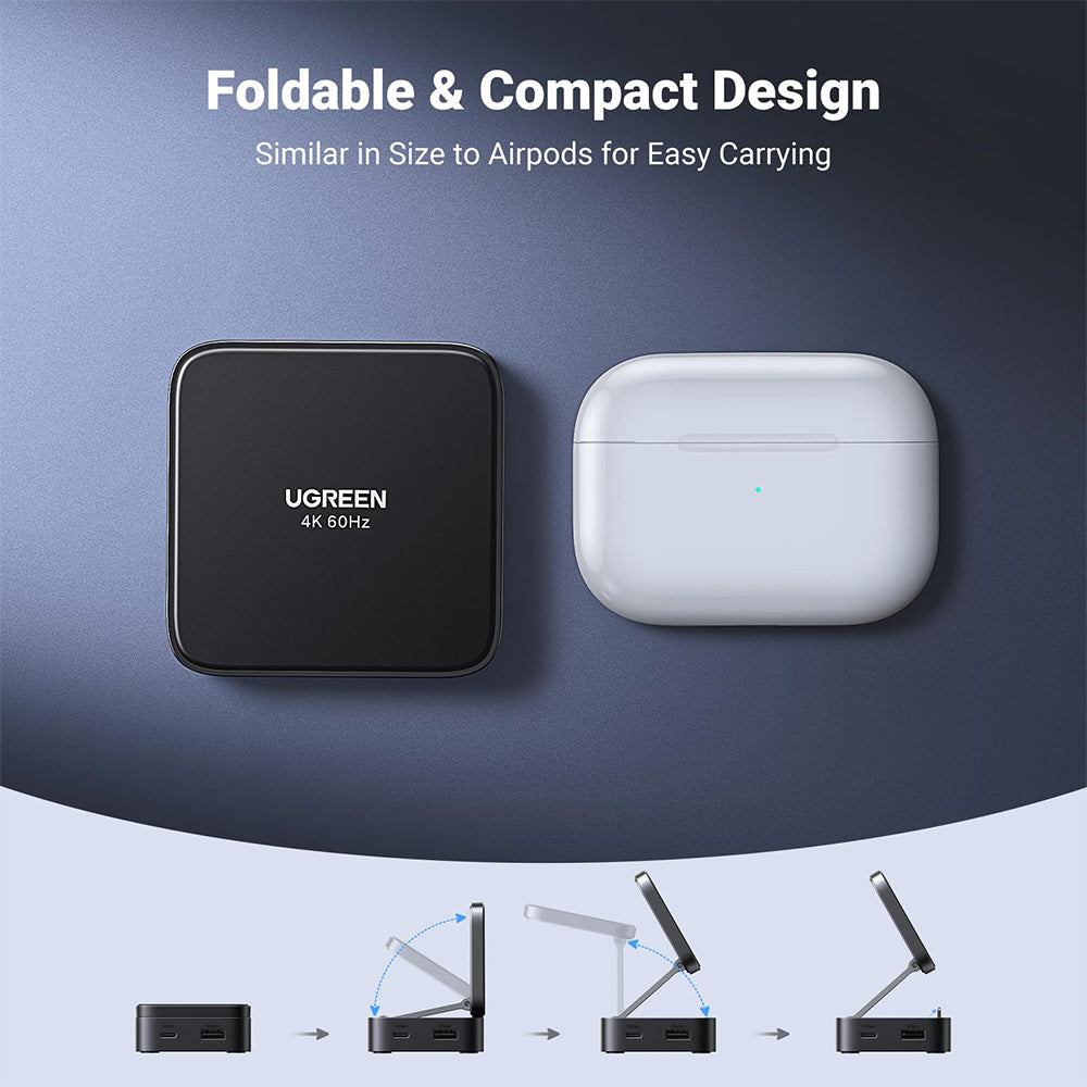 UGREEN 4-in-1 Magnetic USB-C Hub for Phone – 4K@60Hz HDMI, 100W PD, Data Transfer