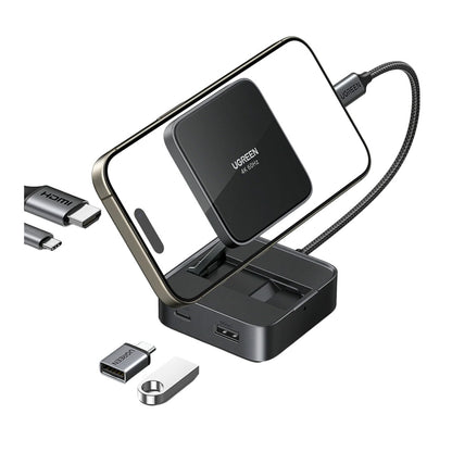 UGREEN 4-in-1 Magnetic USB-C Hub for Phone – 4K@60Hz HDMI, 100W PD, Data Transfer
