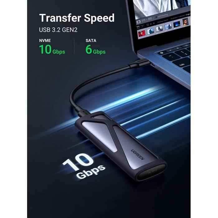 Ugreen USB C 3.2 thunderbolt 3 Enclosure for M.2 PCI-E NVME SSD - Pixel Zones